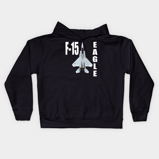 F-15 Eagle USAF Fighter Plane Airplane Kids Hoodie by Dirty Custard Designs 